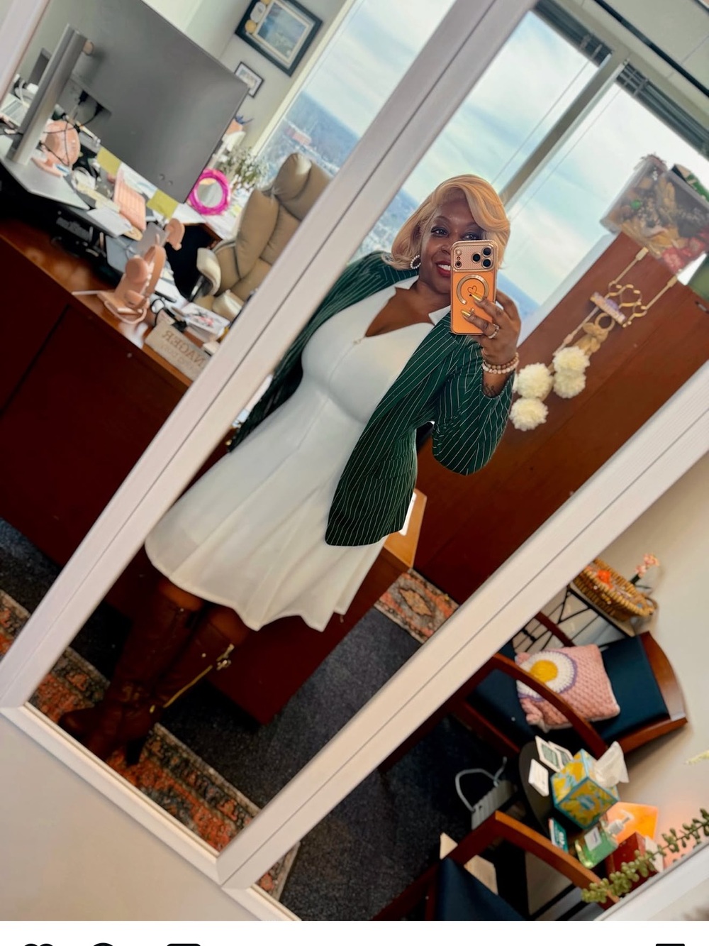 Calvin Klein White Zip Scuba Crepe Dress🐑